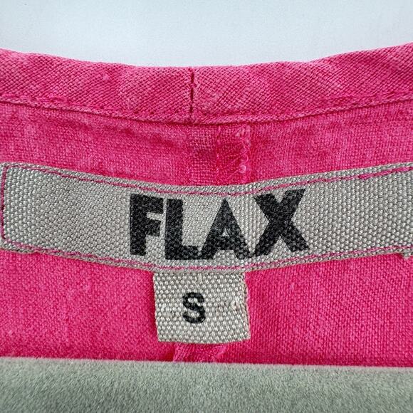 FLAX 100% Linen V-Neck Tank Tunic Top Sz Small Pink Beachy Lagenlook Vacation - Picture 4 of 8